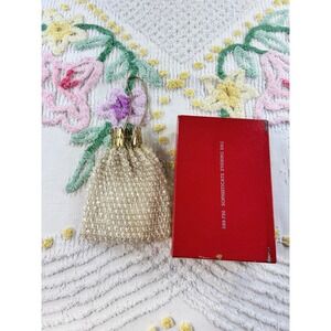 Vintage Sophisticate Beaded Evening Bag Gold Accordion Gate Top Pouch‎ 599-720